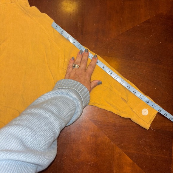 DÈLUC Yellow Button‎ Up Crop Jacket XS Drawstring Lightweight Cotton Blend - Picture 13 of 13